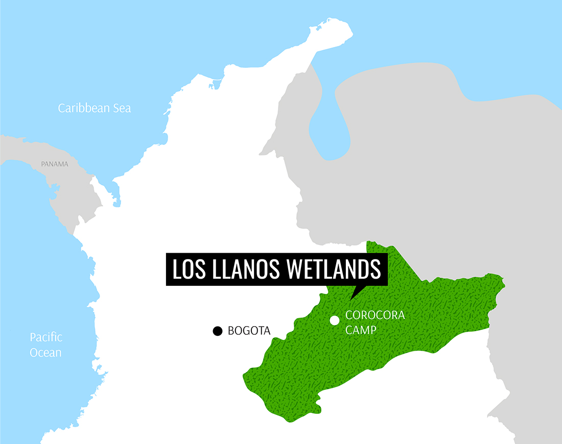 Mapa Los Llanos Orientales, Colombia